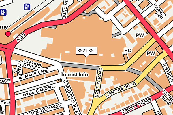 BN21 3NJ map - OS OpenMap – Local (Ordnance Survey)