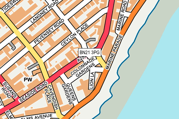 BN21 3PG map - OS OpenMap – Local (Ordnance Survey)
