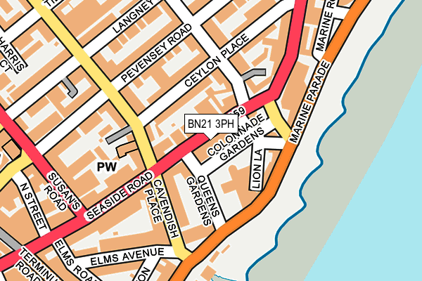 BN21 3PH map - OS OpenMap – Local (Ordnance Survey)