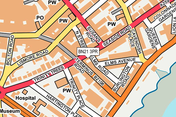 BN21 3PR map - OS OpenMap – Local (Ordnance Survey)