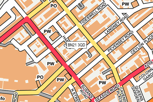 BN21 3QD map - OS OpenMap – Local (Ordnance Survey)