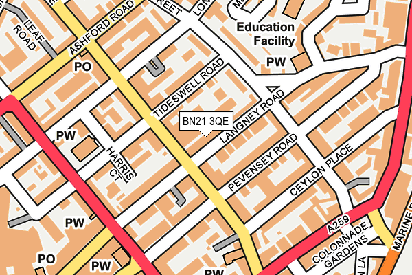 BN21 3QE map - OS OpenMap – Local (Ordnance Survey)