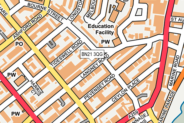 BN21 3QG map - OS OpenMap – Local (Ordnance Survey)