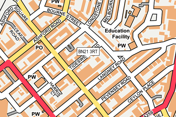 BN21 3RT map - OS OpenMap – Local (Ordnance Survey)