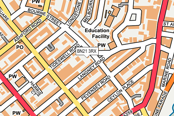 BN21 3RX map - OS OpenMap – Local (Ordnance Survey)