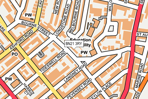 BN21 3RY map - OS OpenMap – Local (Ordnance Survey)