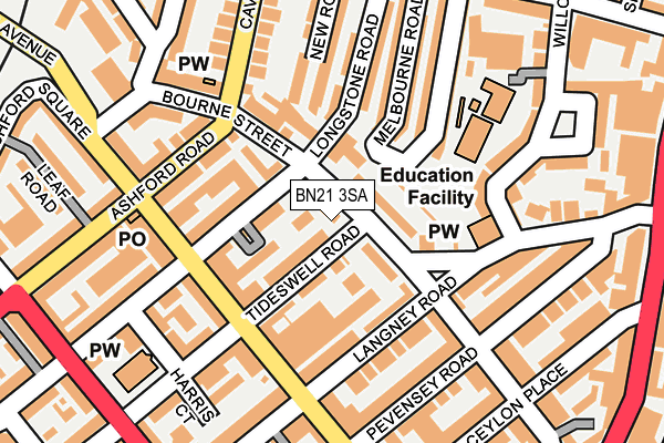 BN21 3SA map - OS OpenMap – Local (Ordnance Survey)