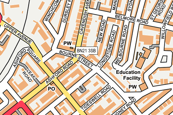 BN21 3SB map - OS OpenMap – Local (Ordnance Survey)