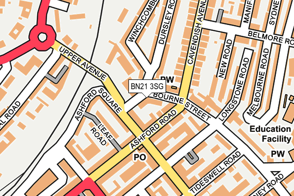 BN21 3SG map - OS OpenMap – Local (Ordnance Survey)