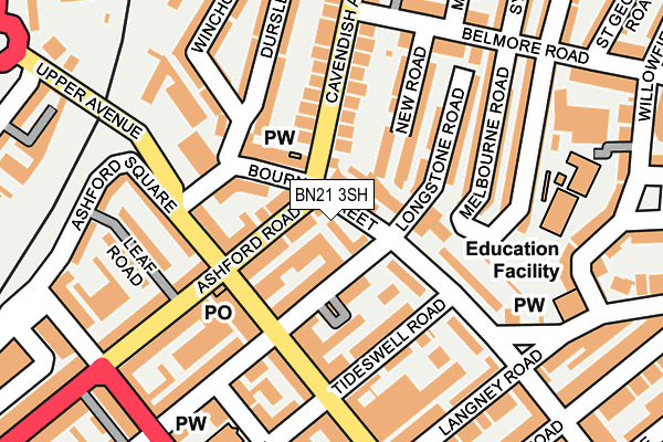 BN21 3SH map - OS OpenMap – Local (Ordnance Survey)