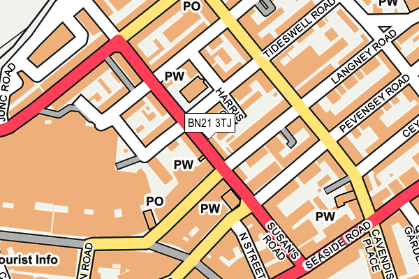 BN21 3TJ map - OS OpenMap – Local (Ordnance Survey)