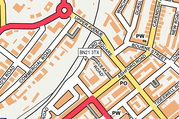 BN21 3TX map - OS OpenMap – Local (Ordnance Survey)