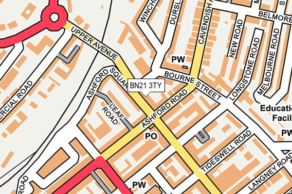 BN21 3TY map - OS OpenMap – Local (Ordnance Survey)