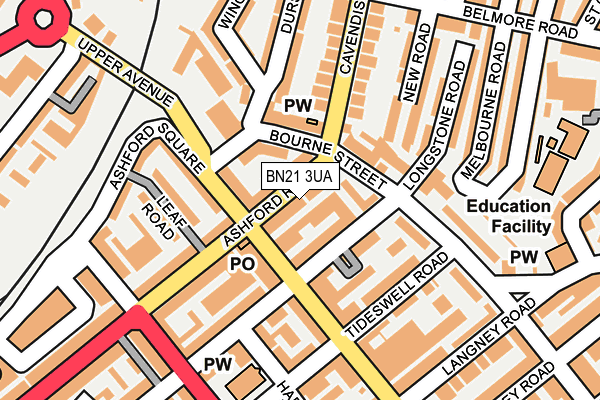 BN21 3UA map - OS OpenMap – Local (Ordnance Survey)