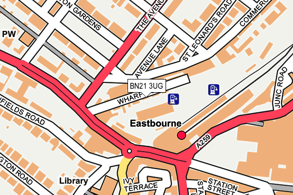 BN21 3UG map - OS OpenMap – Local (Ordnance Survey)