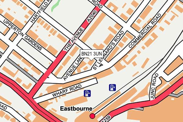 BN21 3UN map - OS OpenMap – Local (Ordnance Survey)