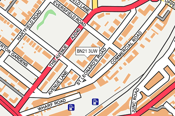 BN21 3UW map - OS OpenMap – Local (Ordnance Survey)