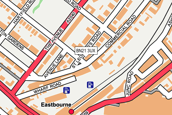 BN21 3UX map - OS OpenMap – Local (Ordnance Survey)