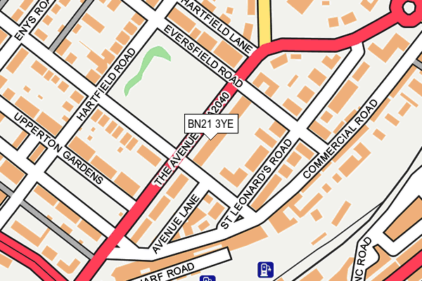 BN21 3YE map - OS OpenMap – Local (Ordnance Survey)