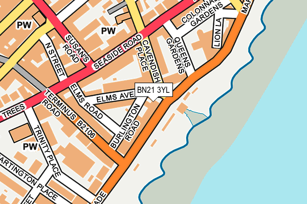 BN21 3YL map - OS OpenMap – Local (Ordnance Survey)
