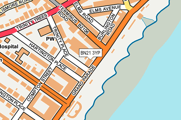 BN21 3YP map - OS OpenMap – Local (Ordnance Survey)