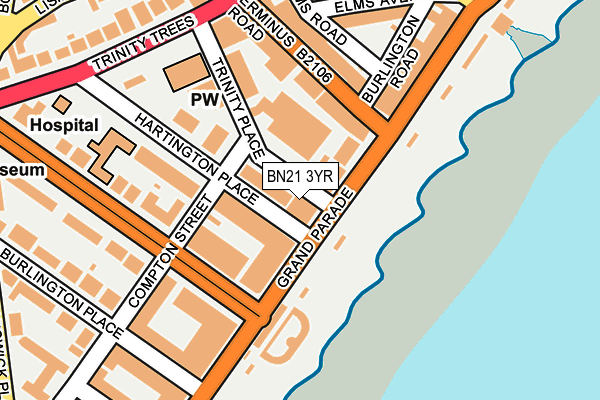 BN21 3YR map - OS OpenMap – Local (Ordnance Survey)