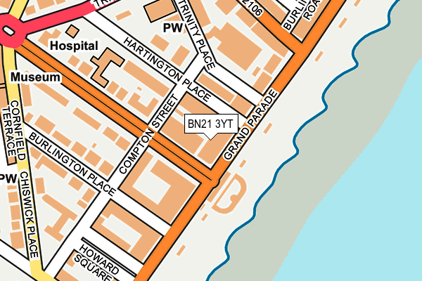 BN21 3YT map - OS OpenMap – Local (Ordnance Survey)