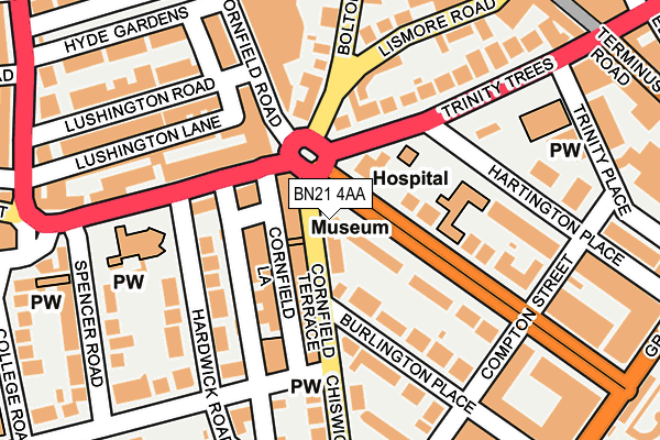 BN21 4AA map - OS OpenMap – Local (Ordnance Survey)