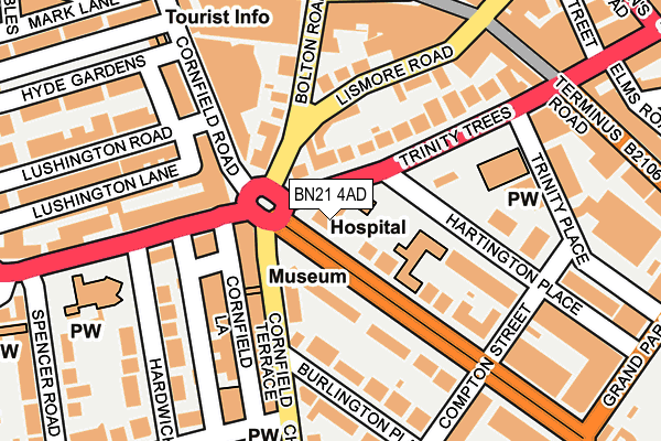 BN21 4AD map - OS OpenMap – Local (Ordnance Survey)