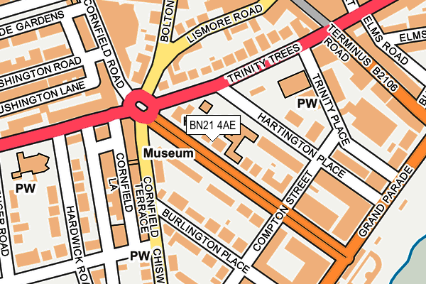 BN21 4AE map - OS OpenMap – Local (Ordnance Survey)