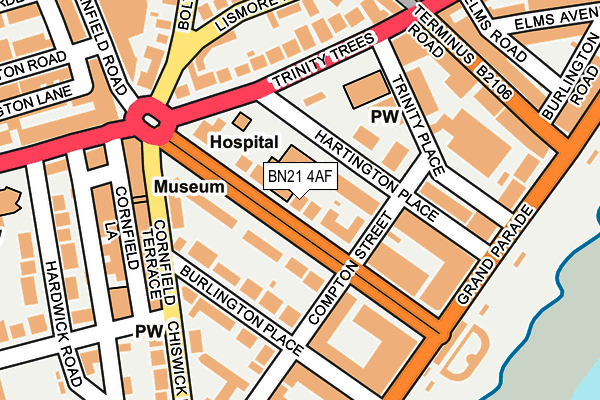 BN21 4AF map - OS OpenMap – Local (Ordnance Survey)