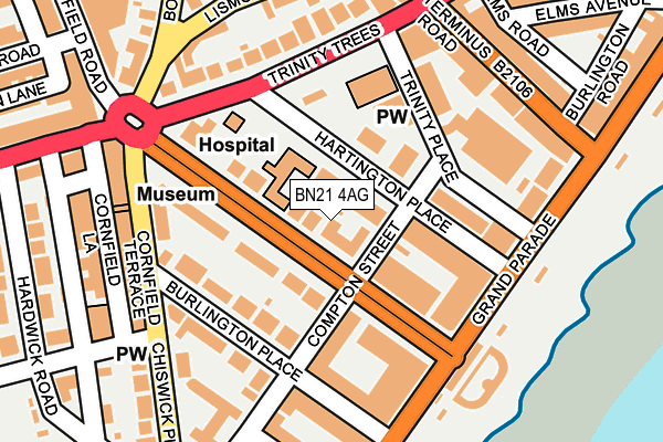 BN21 4AG map - OS OpenMap – Local (Ordnance Survey)