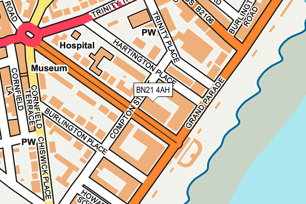 BN21 4AH map - OS OpenMap – Local (Ordnance Survey)