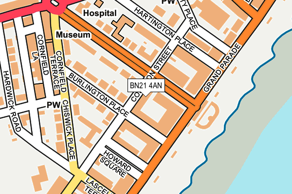 BN21 4AN map - OS OpenMap – Local (Ordnance Survey)