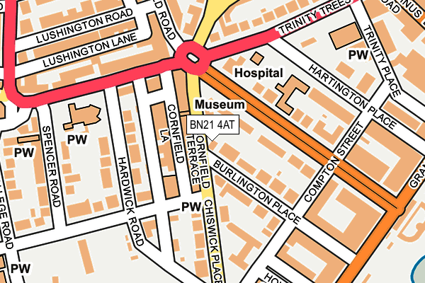 BN21 4AT map - OS OpenMap – Local (Ordnance Survey)