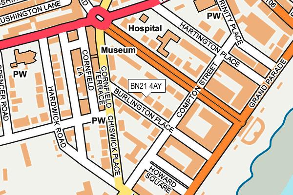 BN21 4AY map - OS OpenMap – Local (Ordnance Survey)