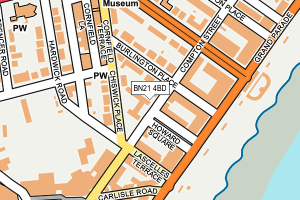 BN21 4BD map - OS OpenMap – Local (Ordnance Survey)