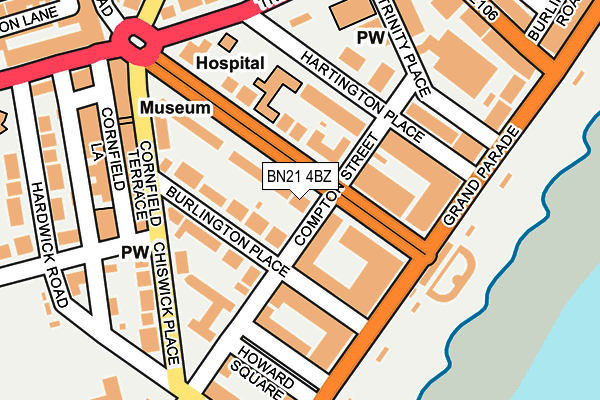 BN21 4BZ map - OS OpenMap – Local (Ordnance Survey)