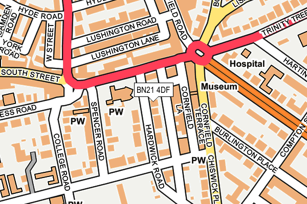BN21 4DF map - OS OpenMap – Local (Ordnance Survey)
