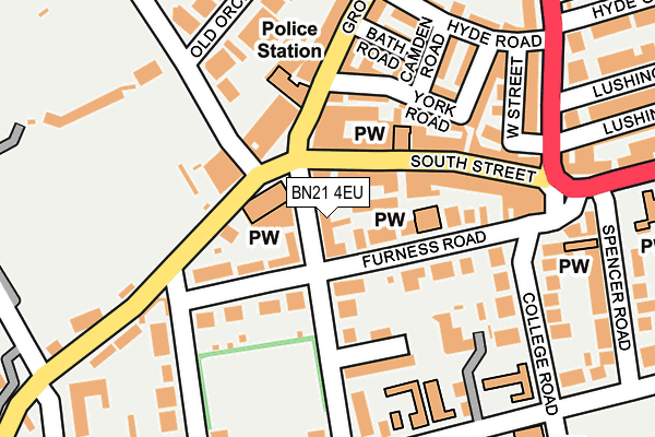 BN21 4EU map - OS OpenMap – Local (Ordnance Survey)
