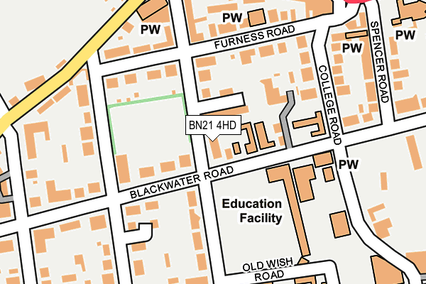 BN21 4HD map - OS OpenMap – Local (Ordnance Survey)