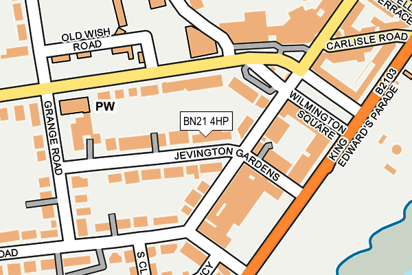 BN21 4HP map - OS OpenMap – Local (Ordnance Survey)
