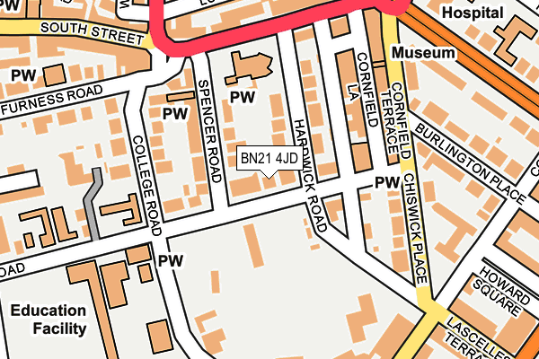 BN21 4JD map - OS OpenMap – Local (Ordnance Survey)