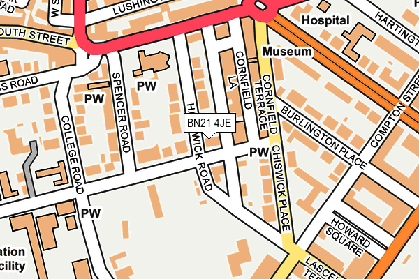 BN21 4JE map - OS OpenMap – Local (Ordnance Survey)