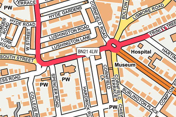 BN21 4LW map - OS OpenMap – Local (Ordnance Survey)