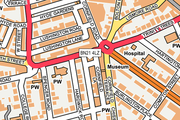 BN21 4LZ map - OS OpenMap – Local (Ordnance Survey)
