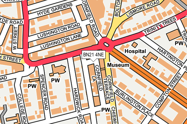 BN21 4NE map - OS OpenMap – Local (Ordnance Survey)