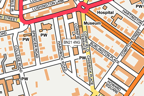 BN21 4NG map - OS OpenMap – Local (Ordnance Survey)