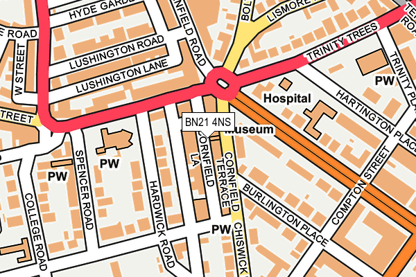 BN21 4NS map - OS OpenMap – Local (Ordnance Survey)
