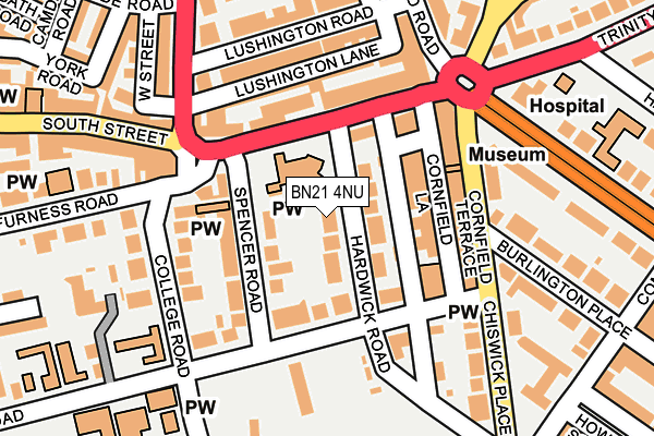 BN21 4NU map - OS OpenMap – Local (Ordnance Survey)